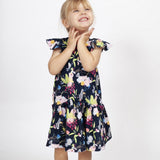 Little Girl's Multicolor Floral Three Pocket Jersey Dress