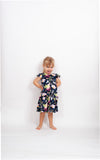 Little Girl's Multicolor Floral Three Pocket Jersey Dress