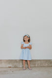 Girl's Light Blue Seersucker Flutter Sleeve Dress