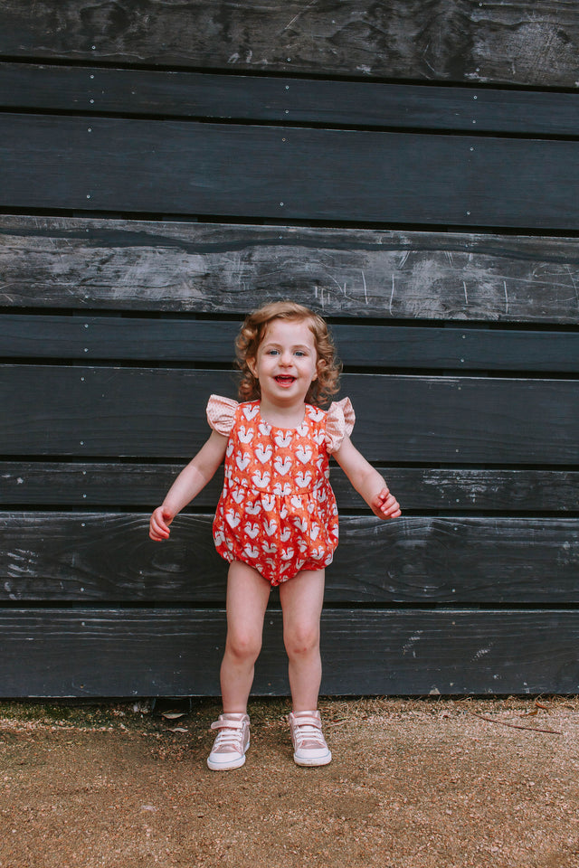 Infant Girl's Woodland Fox Print Print Bubble Romper