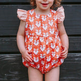 Infant Girl's Woodland Fox Print Print Bubble Romper
