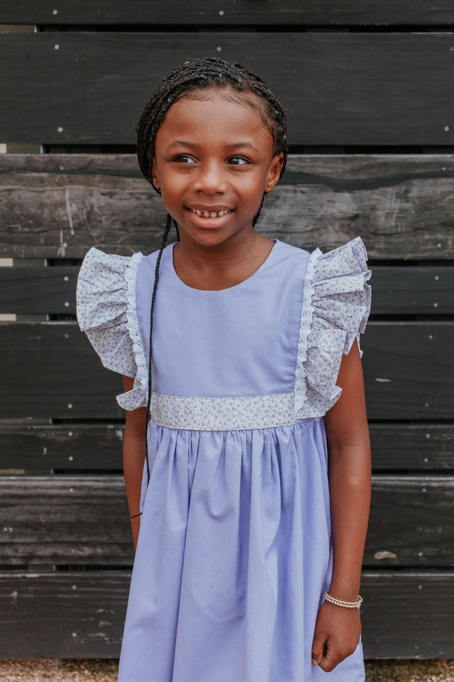 little girls purple floral easter dress