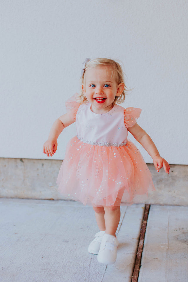 peach first birthday outfit