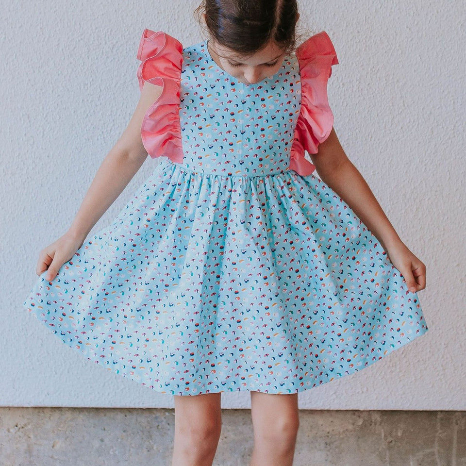 little girls sushi theme dress