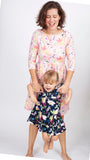 Little Girl's Multicolor Floral Three Pocket Jersey Dress
