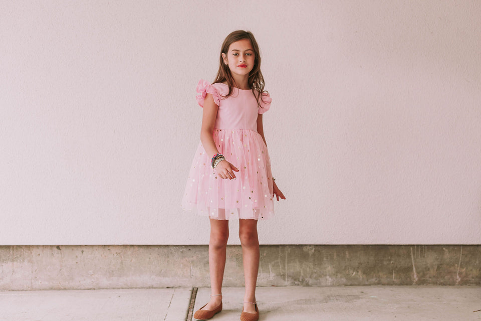 girls pink ballet inspired tutu dress