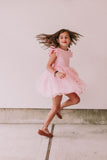 girls pink and gold ballet inspired twirl tutu dress