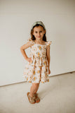 Girl's Bee Print Peplum Twirl Dress