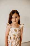 Girl's Bee Print Peplum Twirl Dress