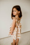 Girl's Bee Print Peplum Twirl Dress