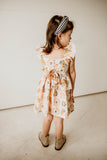 Girl's Bee Print Peplum Twirl Dress