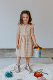 beige plaid little girls dress