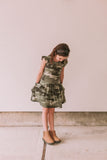 Little Girl's Camo Print Three-Pocket Jersey Knit Dress