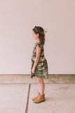Little Girl's Camo Print Three-Pocket Jersey Knit Dress
