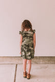 girls camo print knit dress