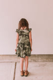 girls green camo dress