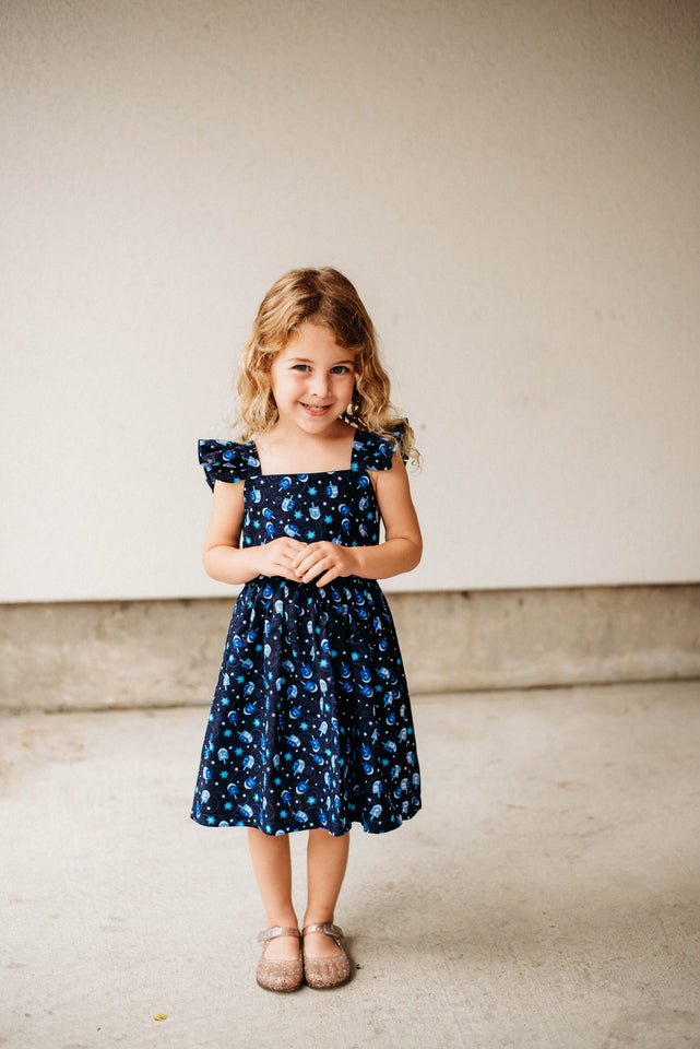 dreidel print hanukkah dress