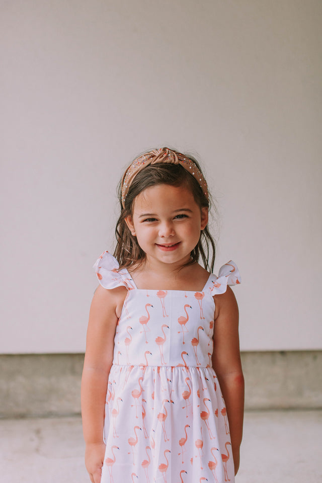 little girls flamingo print dress