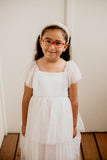 Little Girl's Gold Star Tiered Flower Girl Dress
