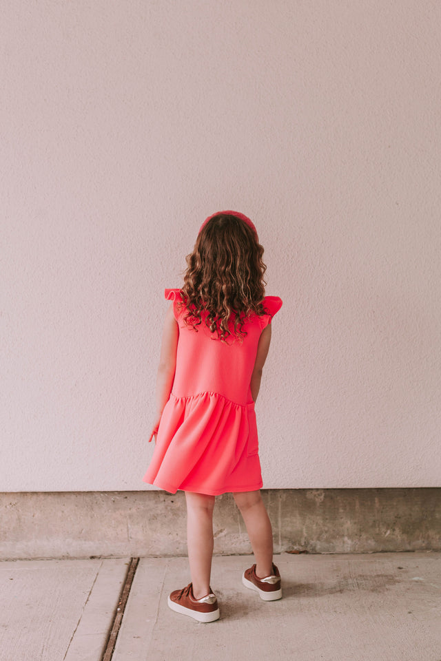 little girls hot pink bullet jersey cotton dress