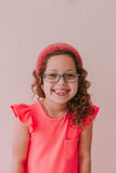 little girls neon pink dress