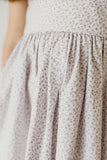 little girls lavender floral flutter sleeve party dress