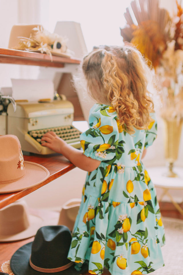 it's sweet to be one lemon party dress