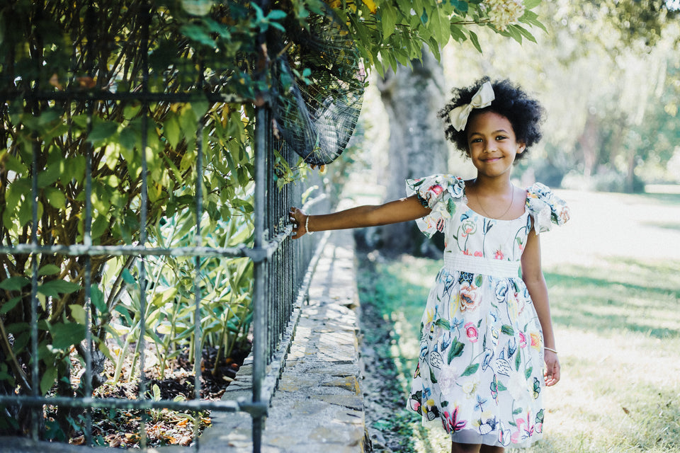 multicolor flower girl dress