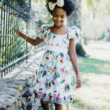 little girls multicolor floral lace dress