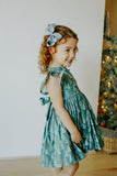 little girls muted hygge tree christmas dress