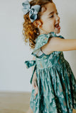 little girls muted hygge tree christmas dress