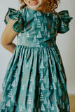 little girls muted hygge tree christmas dress