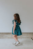 little girls navy star print pinafore dress