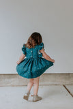 little girls navy ruffle dress