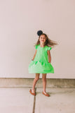lime neon green tween dress