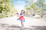 girls red white and blue dress