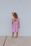 pink dinosaur birthday party dress