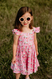 little girls pink roller skate dress