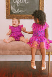 Girl's Purple Confetti Tulle Polka Dot Party Dress