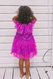 Girl's Purple Confetti Tulle Polka Dot Party Dress