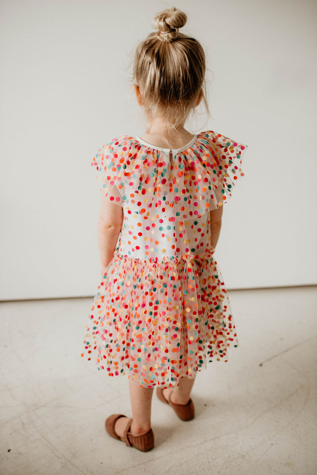 rainbow confetti birthday party dress
