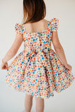 Little Girl's Rainbow Macaron Twirl Dress