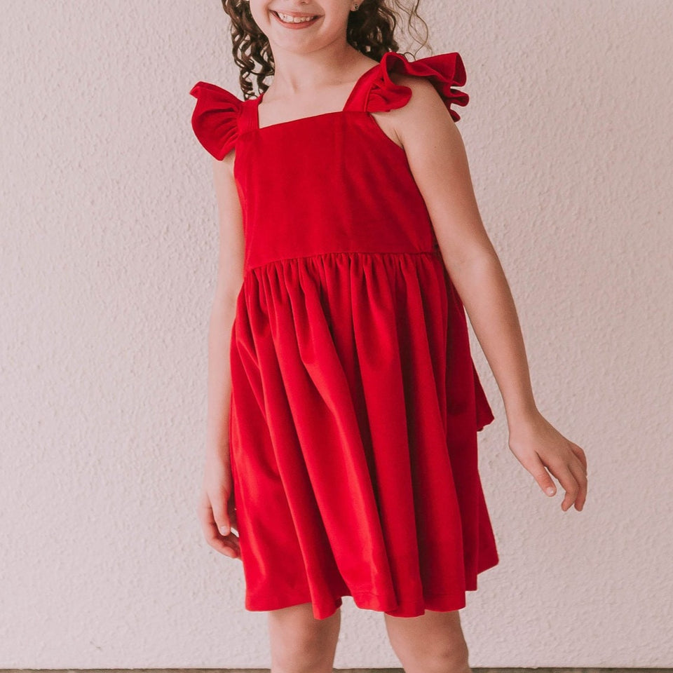 red velvet dress