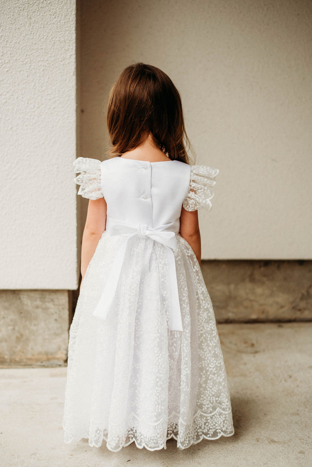 designer lace flower girl dresses