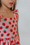 little girls strawberry print dress