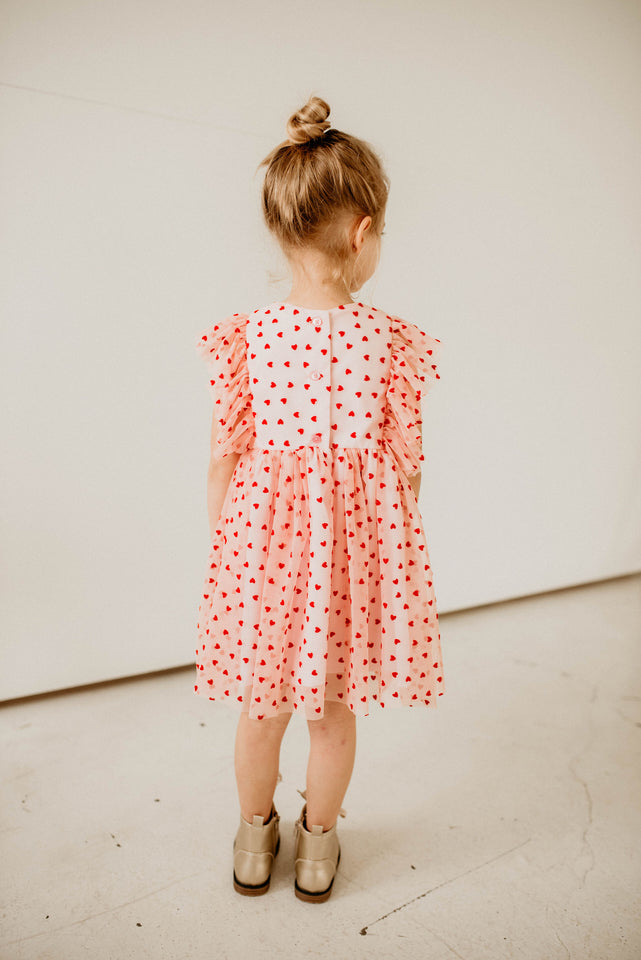 little girls designer valentines day tulle dress