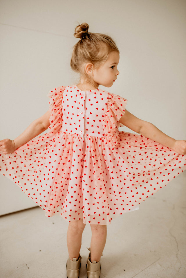 little girls designer valentines day tulle dress