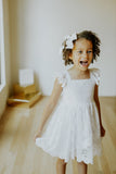 Little Girls Lace Scalloped Edge Special Occasion Dress