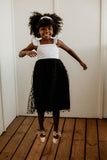 unique black and white flower girl dress