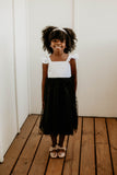black and white flower girl dress